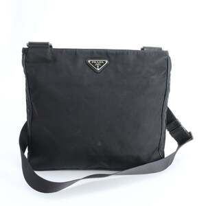 Prada Tessuto Nylon Triangle Logo Shoulder Bag, Crossbody Messenger Black, Men's